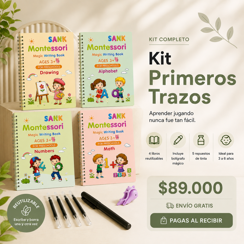 Kit Primeros Trazos - Libros Mágicos de Caligrafía